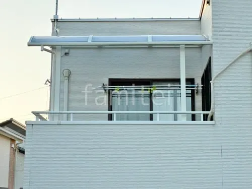 ２階ベランダ屋根  LIXIL スピーネR アール屋根 スタンダード 壁付