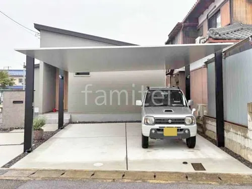 カーポート２台(ワイド) ツイン LIXIL カーポートSC 積雪50cm対応 フラット屋根 吊り下げ屋根