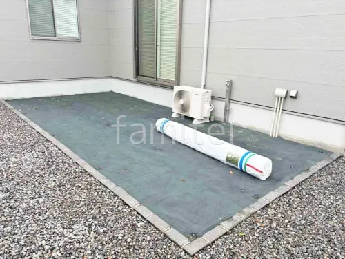 防草シート敷き