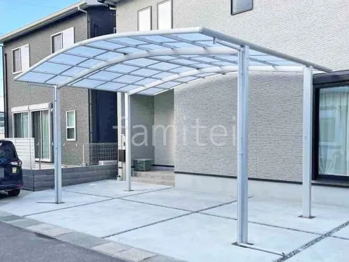 カーポート２台(ワイド) ツイン LIXIL ネスカＲ アール屋根