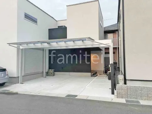 カーポート２台(ワイド) ツイン LIXIL フーゴF フラット屋根