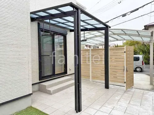 １階テラス屋根 （雨除け） YKKAP 独立式 レセパ Lタイプ フラット屋根 独立式 スタンダード