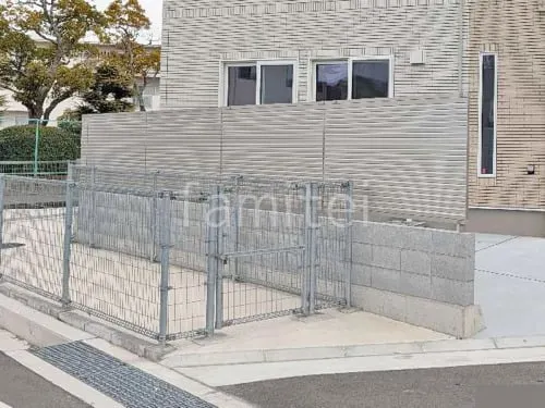 アルミ形材 フェンス YKKAP シンプレオYL1型 横ルーバー 目隠し ブロック塀 （化粧ブロック） 太陽エコブロックス 普通CB 