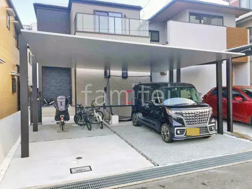 カーポート２台(ワイド) ツイン LIXIL カーポートSC フラット屋根 吊り下げ屋根