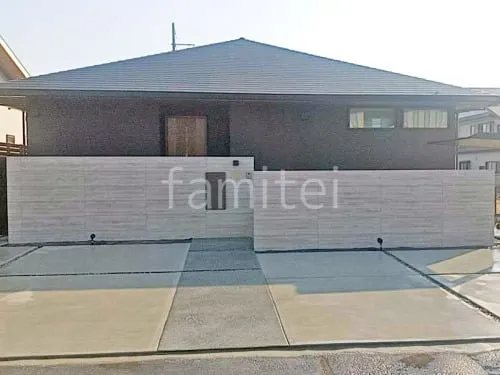 新築シンプル セミクローズ外構