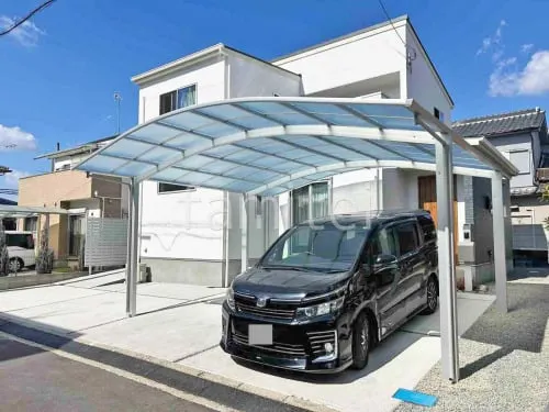 カーポート２台(ワイド) ツイン YKKAP アリュース アール屋根