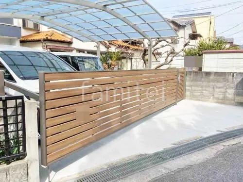 ２台ワイド 跳ね上げ門扉ゲート  LIXIL 木製調オーバードアS5型 