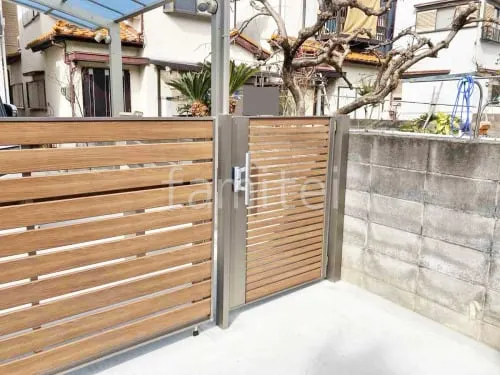 片開き 門扉 LIXIL 木製調 AB ウッディYS1型 