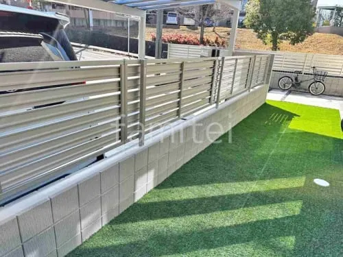 アルミ形材 フェンス YKKAP シンプレオYS3型 横スリット 目隠し ブロック塀 （化粧ブロック） ユニソン シルマ 