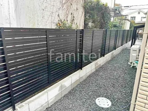 アルミ形材 フェンス LIXIL AB YS3型 横スリット3 目隠し ブロック塀 （化粧ブロック） 太陽エコブロックス 普通CB 