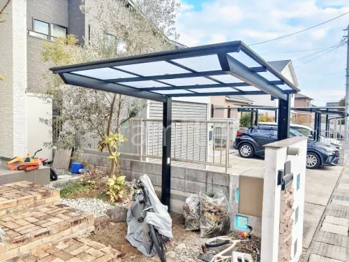 サイクルポート 自転車バイク屋根 LIXIL ネスカF ミニ フラット屋根