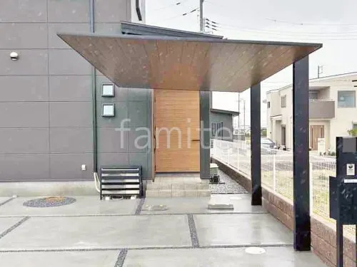 カーポート１台 （単棟） LIXIL 木製調 カーポートSC フラット屋根 吊り下げ屋根
