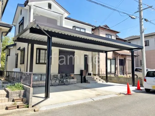 カーポート３台 （横ワイド トリプル） YKKAP ジーポートPro 積雪30cm対応 フラット屋根 折板屋根