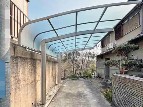 カーポート１台 （単棟） YKKAP アリュース キャップ アール屋根 たれ耳屋根