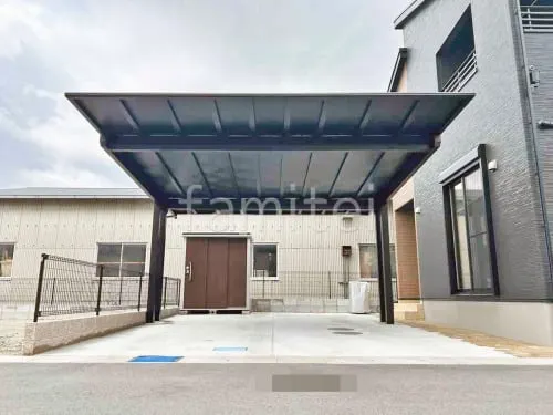 カーポート２台(ワイド) ツイン YKKAP エフルージュFIRST EX フラット屋根 後ろ柱