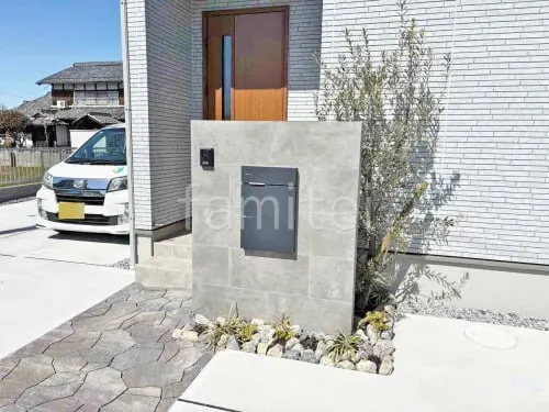 ロックガーデン 割栗石敷き シンボルツリー オリーブ 常緑樹 植栽