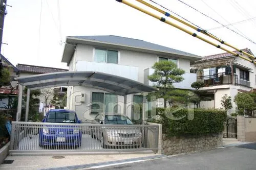 摂津市　リフォーム外構　駐車場　跳ね上げ式門扉　門扉