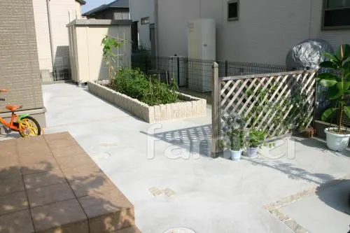 守山市　オープン外構　ガーデンアーチ　家庭菜園