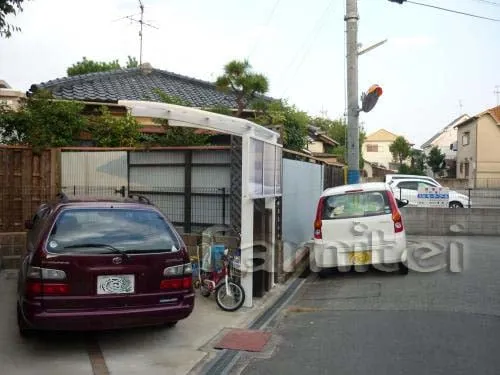 豊中市　自転車屋根　目隠しパネル　サイクルポート