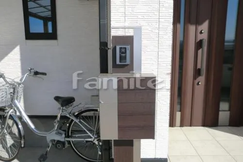 木津川市　門周りリフォーム外構　機能門柱LIXIL TOEXルミフェイス