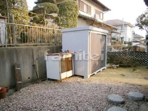 生駒市　イナバ物置　カーポート屋根波板張り替え