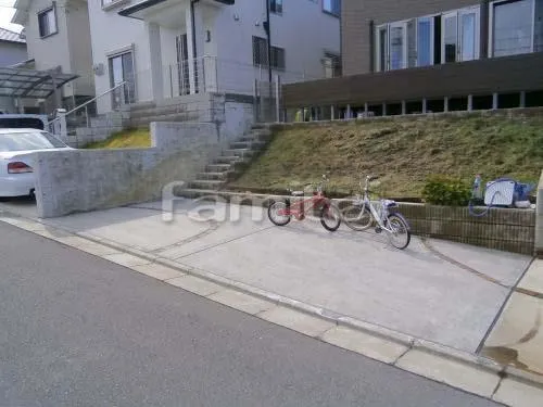 木津川市 リフォーム工事 駐車場 土間コンクリート 緑ライン アンティークレンガ ユニソン ミルドブリック