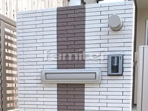 橿原市 外構工事 玄関まわり 門柱 照明 ポスト 花壇 門扉 アプローチ  角柱 植栽 ガレージまわり 駐車場屋根 門扉 土間コンクリート 目隠しフェンス塀 境界フェンス塀 洗濯干し屋根