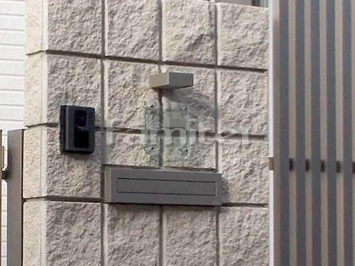 堺市堺区 新築ベーシック クローズ外構 門扉 目隠しフェンス塀 照明 郵便受けポスト 土間コンクリート