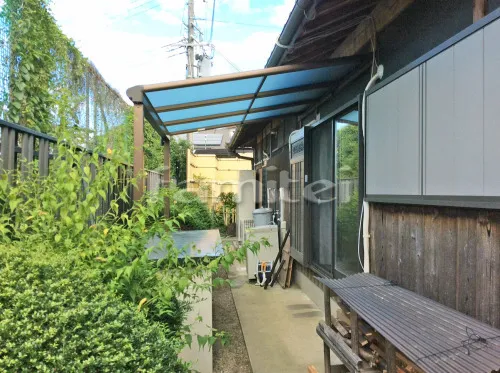 枚方市 エクステリア工事 雨除け屋根 YKKAP ヴェクターテラス屋根(ベクター) 1階用 F型フラット屋根