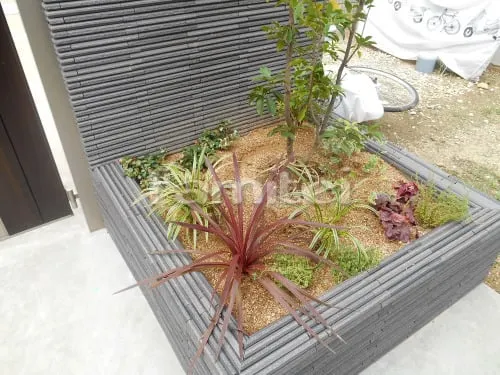 京田辺市 リフォーム外構工事 門袖 植栽 花壇 カーポート 目隠しフェンス塀 人工芝