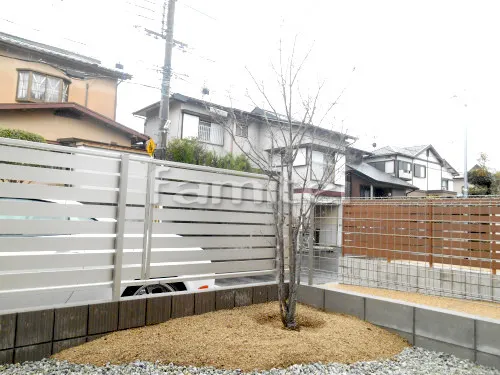 相楽郡精華町 植栽工事 シンボルツリー ソヨゴ 常緑樹 植栽 シンボルツリー ヤマボウシ 落葉樹 植栽