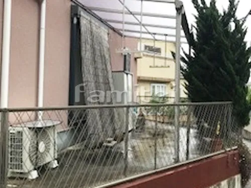 宇治市 エクステリア工事 洗濯干し屋根 YKKAP ヴェクターテラス屋根(ベクター) 1階用 F型フラット屋根 物干し