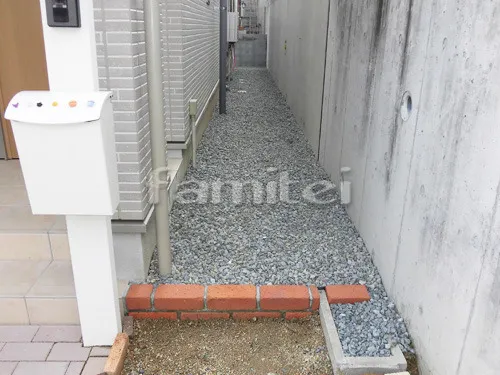 西宮市 リフォームベーシック オープン外構 目隠しフェンス塀 F&F マイティウッド 平板 樹脂