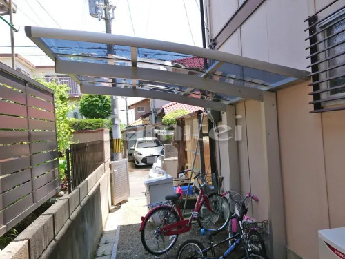 阪南市 エクステリア工事 自転車バイク屋根 YKKAP レイナポートグランミニ 駐輪場屋根 サイクルポート R型アール屋根