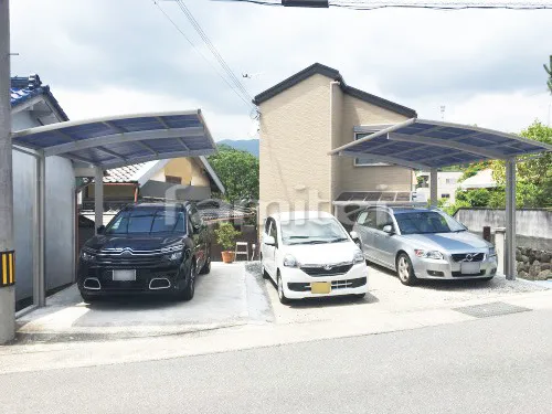 橋本市 エクステリア工事 柱なし雨除け屋根 YKKAP ソラリアテラス屋根 1階用 F型フラット屋根　柱なし カーポート