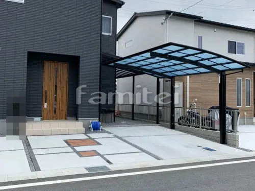 守山市 エクステリア工事 カーポート YKKAP レイナポートグラン 1台用(単棟) R型アール屋根 雨除け屋根 ソラリアテラス屋根 1階用連棟 F型フラット屋根 ストックヤード LIXILリクシル スピーネストックヤード 1階用 F型フラット屋根 物干し 