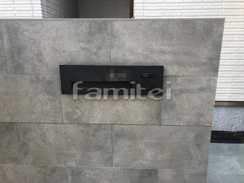 守山市 新築シンプル オープン外構 門柱 壁タイル貼り TAKASHOタカショー セラトップストーン セラレバンテ グレー