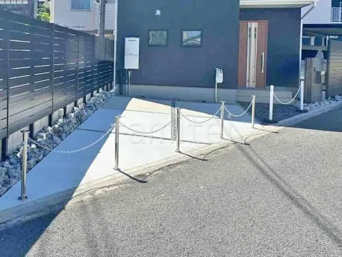 桜井市 リフォームシンプル セミクローズ外構