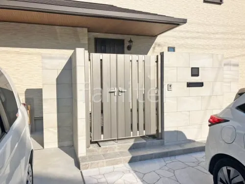堺市 新築シンプル セミクローズ外構