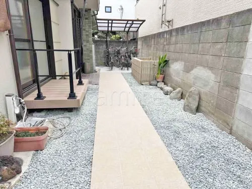 西宮市 新築シンプル セミクローズ外構