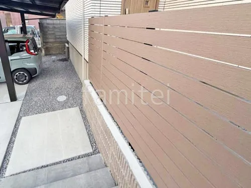 大津市 新築シンプル セミクローズ外構