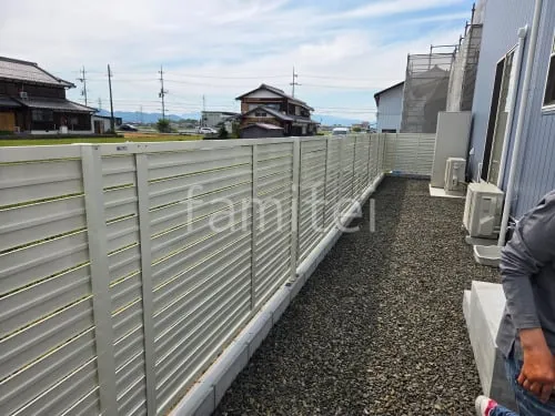 東近江市 境界フェンス塀 LIXIL AB YS3型 横スリット