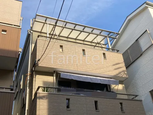 大阪市 3階テラス屋根 LIXIL テラスVS F 積雪30cm対応