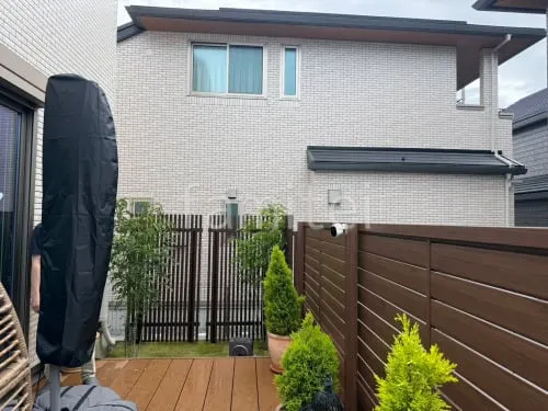 箕面市 目隠しフェンス塀 タカショー 千本格子ユニット