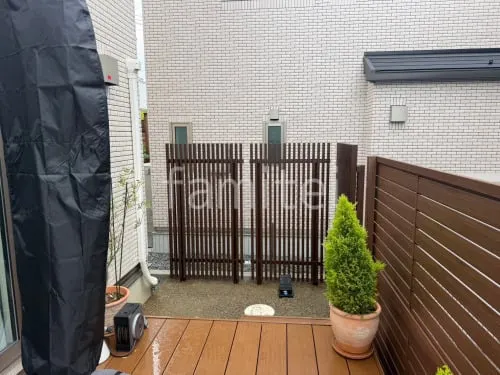 箕面市 目隠しフェンス塀 タカショー 千本格子ユニット
