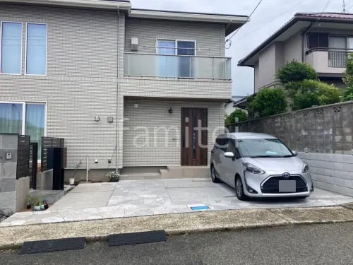豊能町 新築シンプル セミクローズ外構