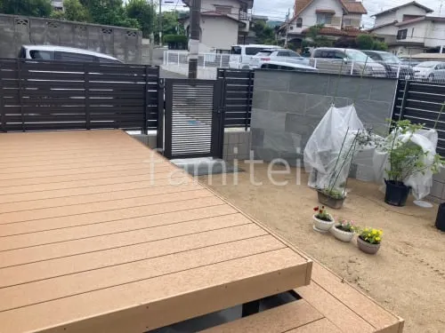 豊能町 新築シンプル セミクローズ外構
