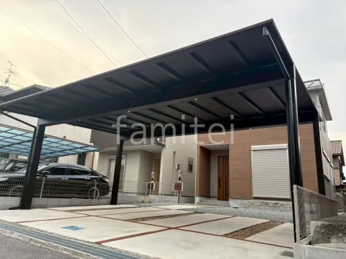 河合町 カーポート3台用 2階ベランダ屋根