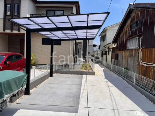大山崎町 カーポート 1台用 ウッドデッキ