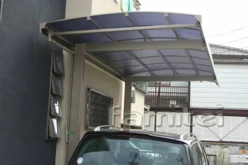 宇治市　オープン外構　目隠し角柱　目隠しフェンス　カーポート1台